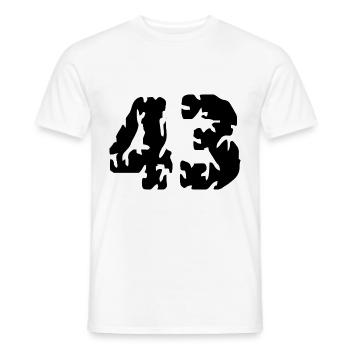 43 Maillot numéro - T-shirt homme - blanc - Devant - AI Model Male 178 dark (178cm)