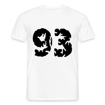 93 Number jersey - Men's T-Shirt - white - Front - AI Model Male 178 dark (178cm)