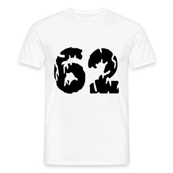 62 Number jersey - Men's T-Shirt - white - Front - AI Model Male 178 dark (178cm)