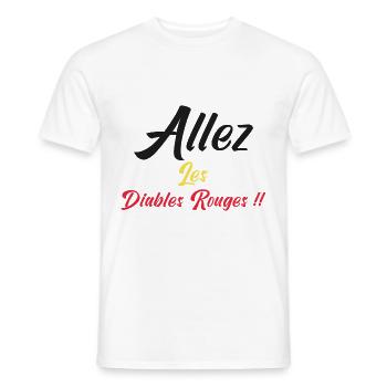 allez les diables Rouge. supporter Belgique. - T-shirt homme - blanc - Devant - AI Model Male 178 dark (178cm)