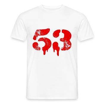 53 Number Symbol - Men's T-Shirt - white - Front - AI Model Male 178 dark (178cm)