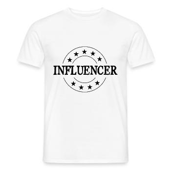 Influencer Beruf - Männer T-Shirt - Weiß - Vorne - AI Model Male 178 dark (178cm)