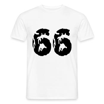 66 Maillot numéro - T-shirt homme - blanc - Devant - AI Model Male 178 dark (178cm)