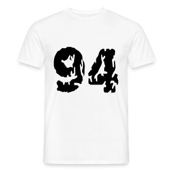 94 Maillot numéro - T-shirt homme - blanc - Devant - AI Model Male 178 dark (178cm)