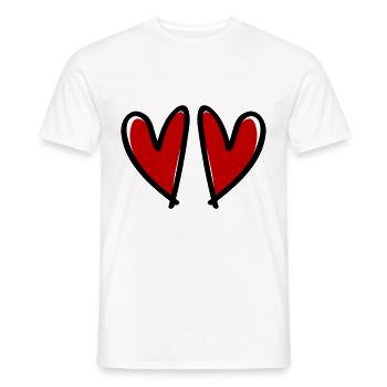 Hearts Love Symbol - Men's T-Shirt - white - Front - AI Model Male 178 dark (178cm)