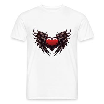 Heart Wings Angel Love - Men's T-Shirt - white - Front - AI Model Male 178 dark (178cm)