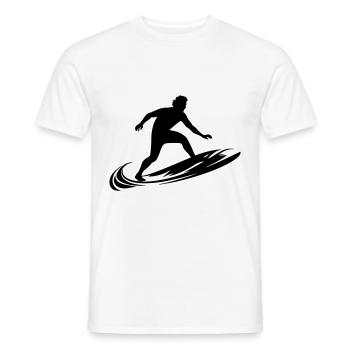 Surfer Mann Silhouette - Männer T-Shirt - Weiß - Vorne - AI Model Male 178 dark (178cm)