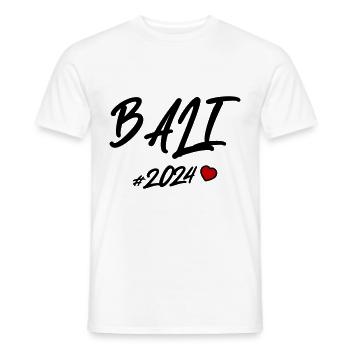 Bali 2024 Heart - Men's T-Shirt - white - Front - AI Model Male 178 dark (178cm)