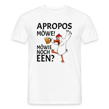Apropos Möwe Möwie noch een Plattdeutsch Norden - Männer T-Shirt - Weiß - Vorne - AI Model Male 178 dark (178cm)