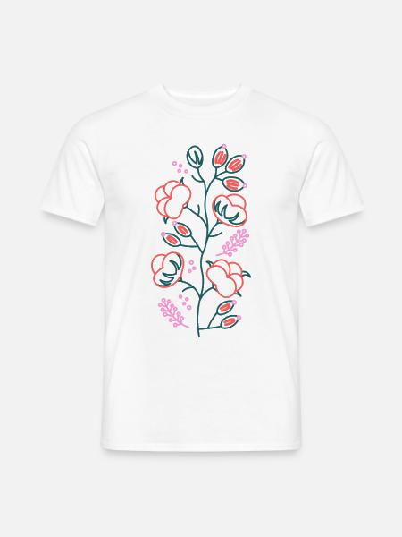 Blumen Line Art - Minimalistische Blumen Kunst - Männer T-Shirt - Weiß