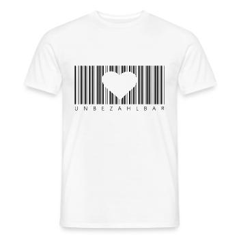 Barcode Priceless Heart Love Partner Cadeau - T-shirt homme - blanc - Devant - AI Model Male 178 dark (178cm)