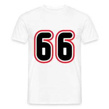 66 Zahl nummer - Männer T-Shirt - Weiß - Vorne - AI Model Male 178 dark (178cm)