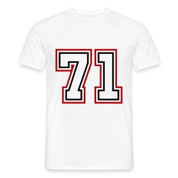 71 Zahl nummer - Männer T-Shirt - Weiß - Vorne - AI Model Male 178 dark (178cm)