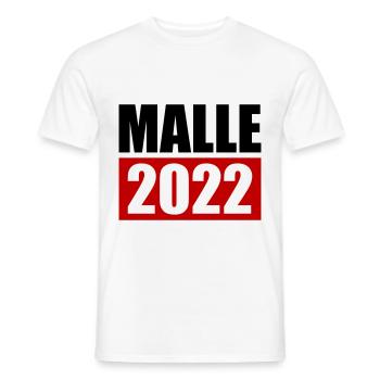 malle 2022 - Men's T-Shirt - white - Front - AI Model Male 178 dark (178cm)