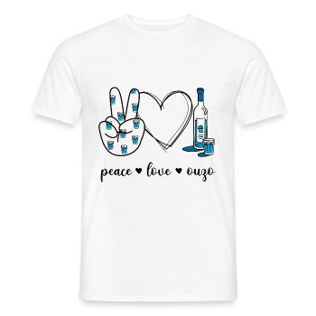 Paix Amour Ouzo - T-shirt homme - blanc - Devant - AI Model Male 178 dark (178cm)