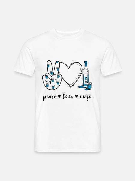 Peace Love Ouzo - Men's T-Shirt - white
