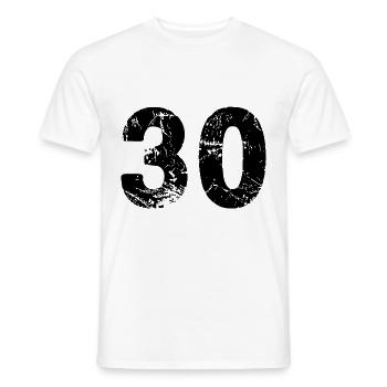 Maillot à 30 chiffres - T-shirt homme - blanc - Devant - AI Model Male 178 dark (178cm)