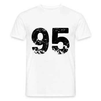 Maillot à 95 numéros - T-shirt homme - blanc - Devant - AI Model Male 178 dark (178cm)