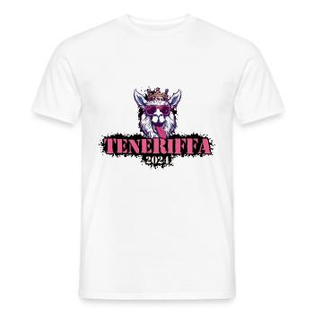 Teneriffa 2024 Alpaka - Männer T-Shirt - Weiß - Vorne - AI Model Male 178 dark (178cm)