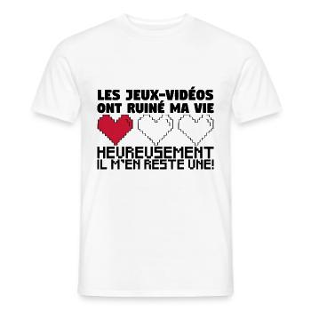 Les Jeux-Vidéos ont ruiné ma vie. - T-shirt homme - blanc - Devant - AI Model Male 178 dark (178cm)