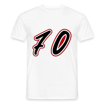 70 Number Symbol - Men's T-Shirt - white - Front - AI Model Male 178 dark (178cm)