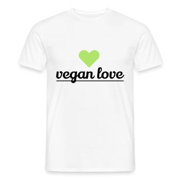 amour végétalien - T-shirt homme - blanc - Devant - AI Model Male 178 dark (178cm)