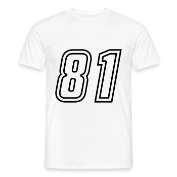 81 Zahl nummer - Männer T-Shirt - Weiß - Vorne - AI Model Male 178 dark (178cm)