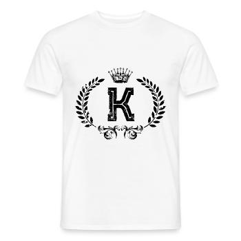 K Buchstabe Kranz - Männer T-Shirt - Weiß - Vorne - AI Model Male 178 dark (178cm)