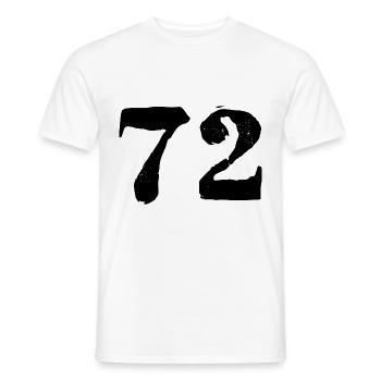 72 Zahl Trikot - Männer T-Shirt - Weiß - Vorne - AI Model Male 178 dark (178cm)