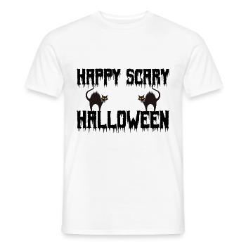 happy scary halloween - T-shirt homme - blanc - Devant - AI Model Male 178 dark (178cm)