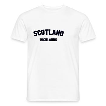 ÉCOSSE HIGHLANDS Schottland - T-shirt homme - blanc - Devant - AI Model Male 178 dark (178cm)