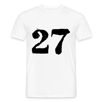 Maillot à 27 chiffres - T-shirt homme - blanc - Devant - AI Model Male 178 dark (178cm)