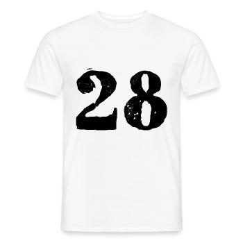 28 Number jersey - Men's T-Shirt - white - Front - AI Model Male 178 dark (178cm)