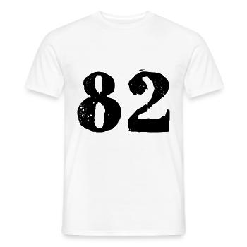 82 Zahl Trikot - Männer T-Shirt - Weiß - Vorne - AI Model Male 178 dark (178cm)