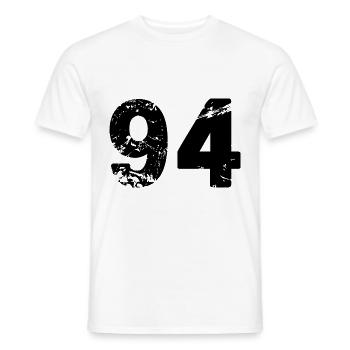 Maillot à 94 numéros - T-shirt homme - blanc - Devant - AI Model Male 178 dark (178cm)