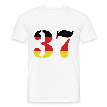 37 Numéro Jersey Allemagne - T-shirt homme - blanc - Devant - AI Model Male 178 dark (178cm)