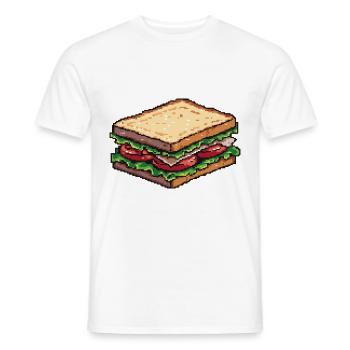 Sandwich Pixel Icon - Men's T-Shirt - white - Front - AI Model Male 178 dark (178cm)