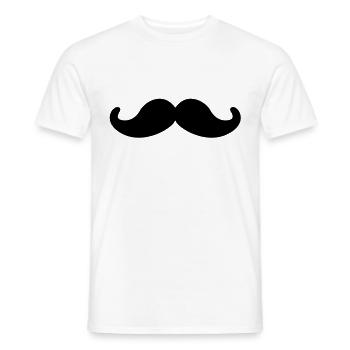 moustache - Men's T-Shirt - white - Front - AI Model Male 178 dark (178cm)