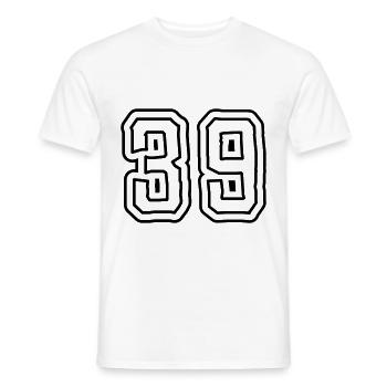 39 number symbol - Men's T-Shirt - white - Front - AI Model Male 178 dark (178cm)