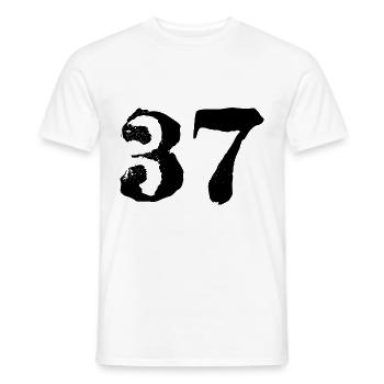 Maillot numéro 37 - T-shirt homme - blanc - Devant - AI Model Male 178 dark (178cm)