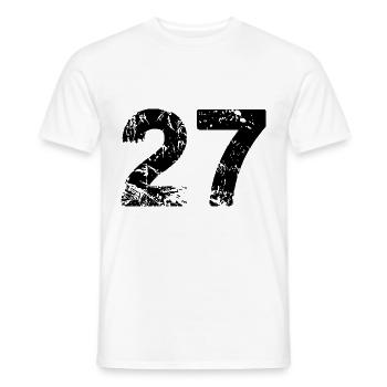 Maillot à 27 chiffres - T-shirt homme - blanc - Devant - AI Model Male 178 dark (178cm)