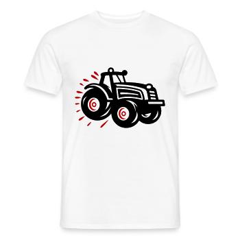 Tracteur Agriculteur Silhouette Agriculteur - T-shirt homme - blanc - Devant - AI Model Male 178 dark (178cm)