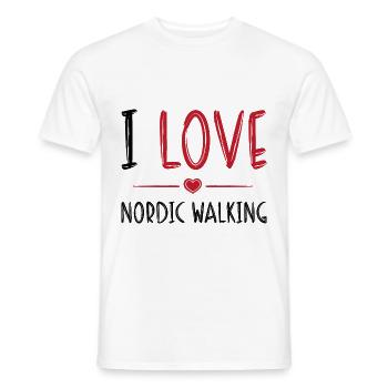 J’adore la marche nordique - T-shirt homme - blanc - Devant - AI Model Male 178 dark (178cm)
