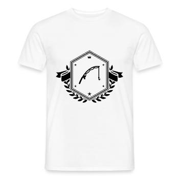 Armoiries de pêche à la canne à pêche - T-shirt homme - blanc - Devant - AI Model Male 178 dark (178cm)