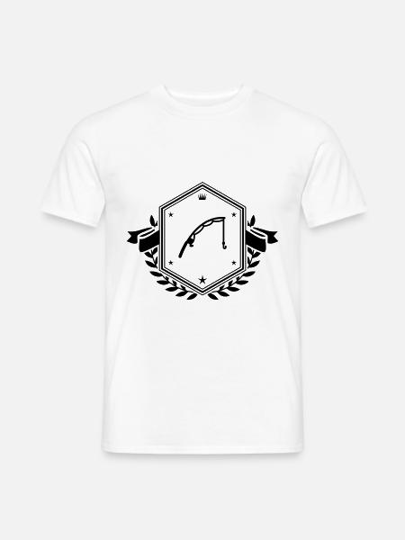 Angelrute angeln wappen - Männer T-Shirt - Weiß