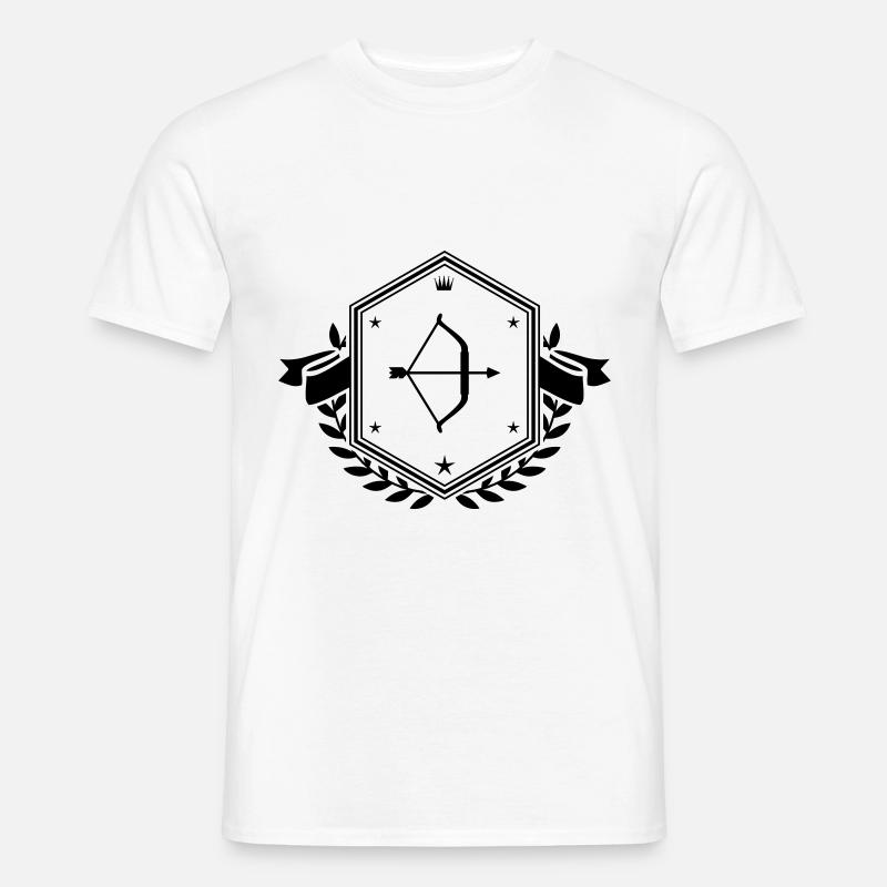 Pfeil und Bogen Wappen - Männer T-Shirt - Weiß
