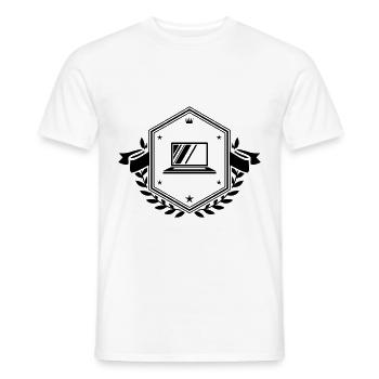 Armoiries d’ordinateur portable - T-shirt homme - blanc - Devant - AI Model Male 178 dark (178cm)