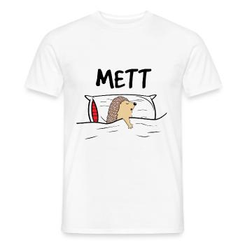 Mett Igel Schlafshirt Nachthemd Pyjama Igel - Männer T-Shirt - Weiß - Vorne - AI Model Male 178 dark (178cm)