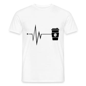 Coffee Pulse - Men's T-Shirt - white - Front - AI Model Male 178 dark (178cm)