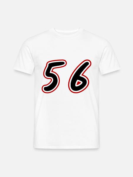 56 siffra symbol - T-shirt herr - vit